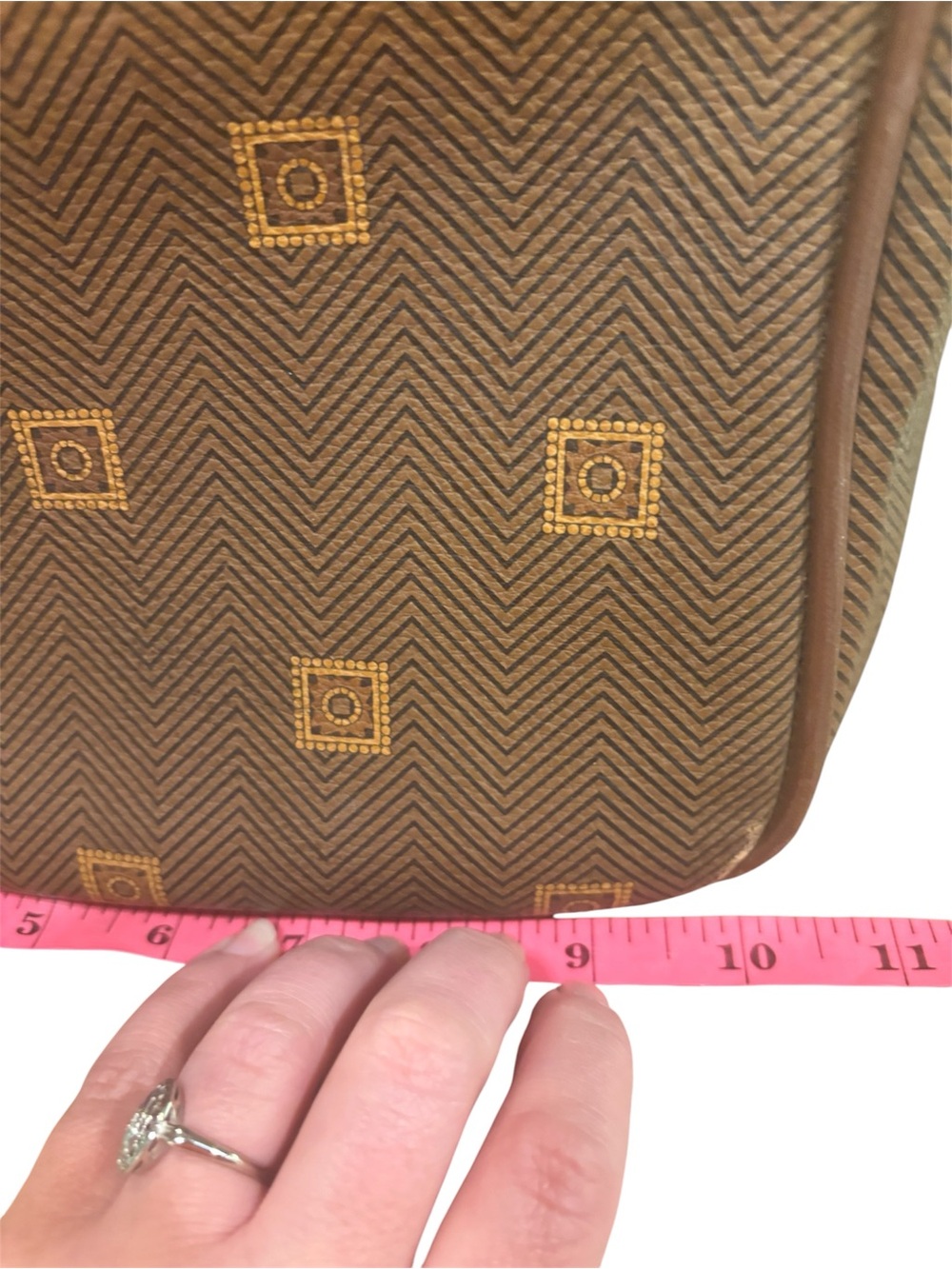 Texier seduction vintage 80s/90s leather trimmed duffle weekender bag - Picture 7 of 17